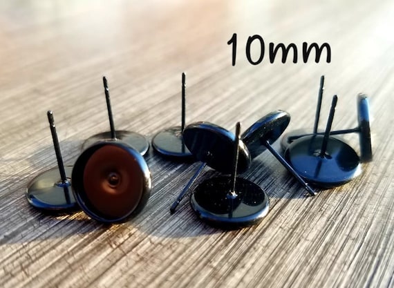 Black Earring Setting | 10 piece 10mm Earring Setting | Black Earring Lot | Wholesale Earrings | Black earring tray