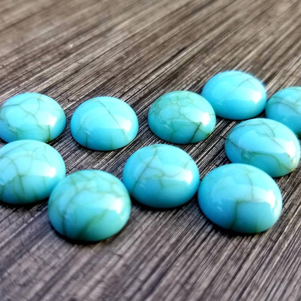 Turquoise cabochon | DIY | 10 piece 12mm cabochon wholesale | Druzy cabochon mix | Fits 12mm setting | Faux turquoise