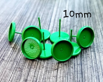 Green Earring Setting | 10 piece 10mm Earring Setting | St. Patty Earring Lot | Wholesale Earrings | Green earring tray | Green bezel