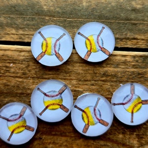 Baseball Softball Mom Sport cabochon | 12mm sport mix | Baseball cabochon lot | DIY | Fits 12mm settings