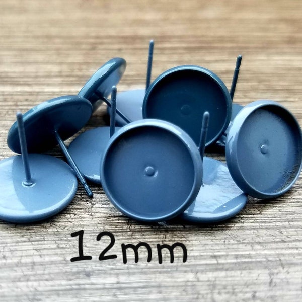 10 pc. Grey Earring Setting | 10 piece 12mm Earring Setting | Grey Earring Lot | Wholesale Earrings | Gray earring tray