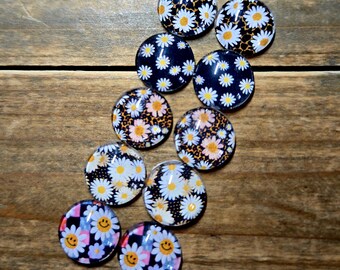 Spring Daisy Variety Mix | Easter cabochon | 12mm 10 pc set | Wholesale cabochon | Easter druzy | DIY | Fits 12mm settings
