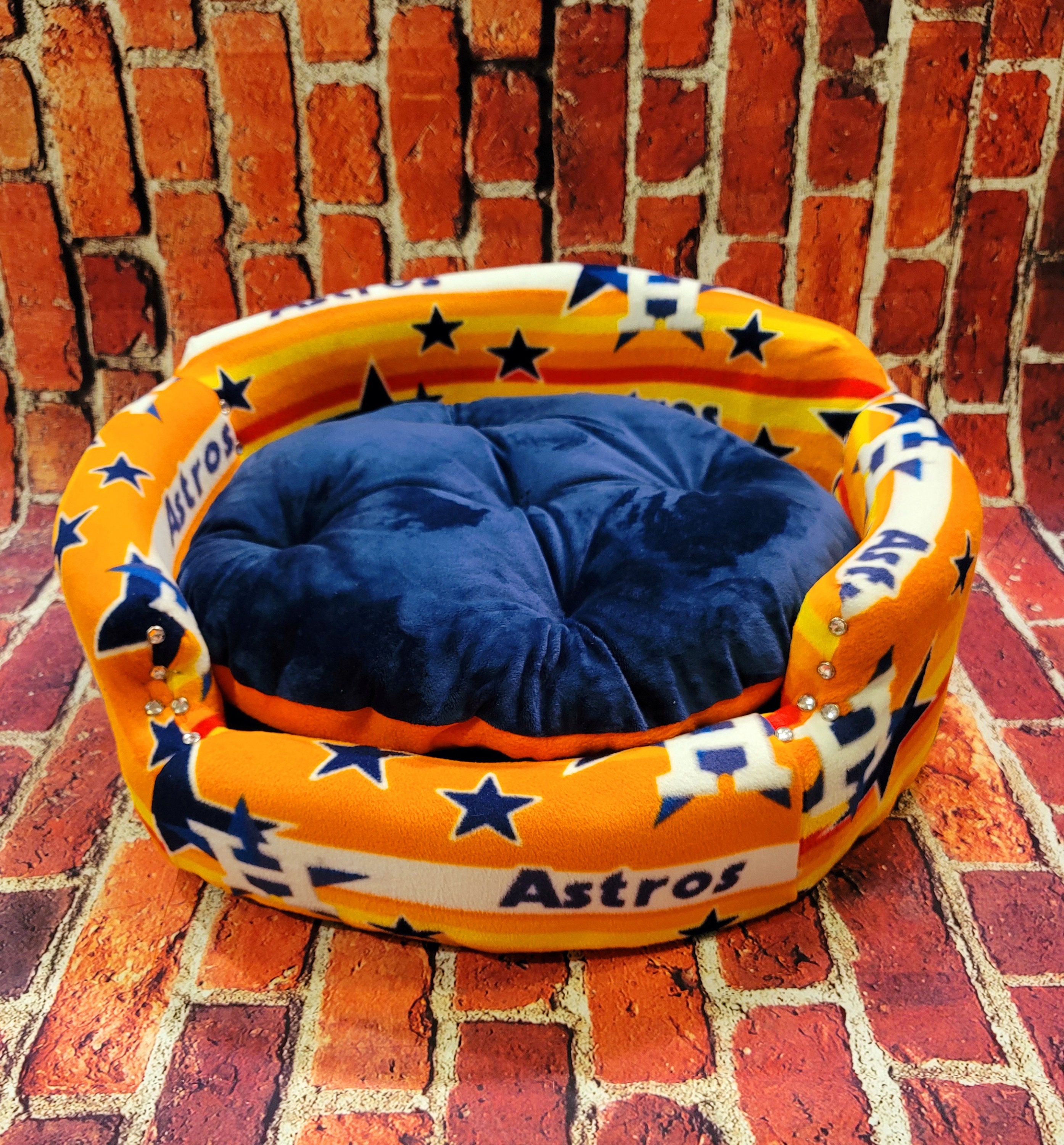 Houston Astros Sports Round Pet Bed Houston Astros Dog Bed 