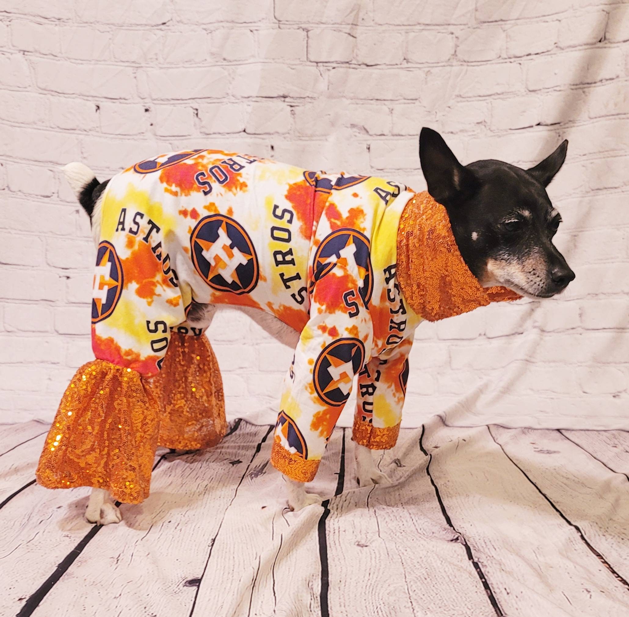 Houston Astros Feather Pet Dress Astros Feather Dog Dresses 