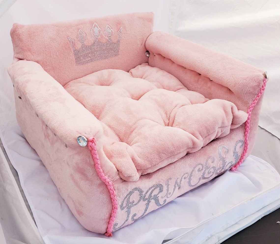 Princess Pet Bed Princess Cat Bed Princess Dog Bed Crown Etsy