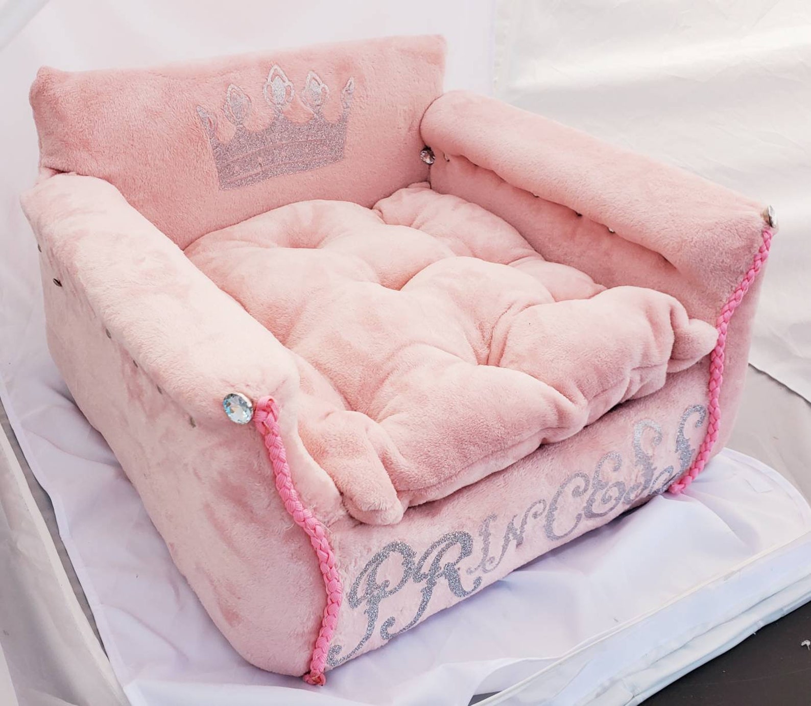 Princess Pet Bed Princess Cat Bed Princess Dog Bed Crown Etsy