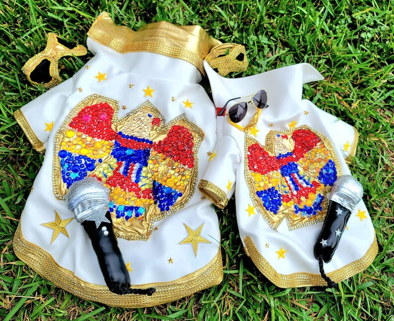 Elvis Pet Costume the King Pet Costume Elvis Dog Costume Etsy
