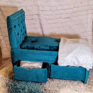 Upholstery pet bed, teal pet bed, storage pet bed, Upholstery dog bed, luxury dog bed, luxury pet bed, Upholstery pet furniture, pet beds