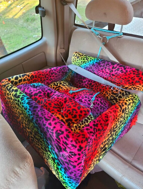 Rainbow Leopard Booster Car Pet Seat booster Pet Seat dog Booster Pet Seat dog Car Seat cat Seat booster Seat Etsy