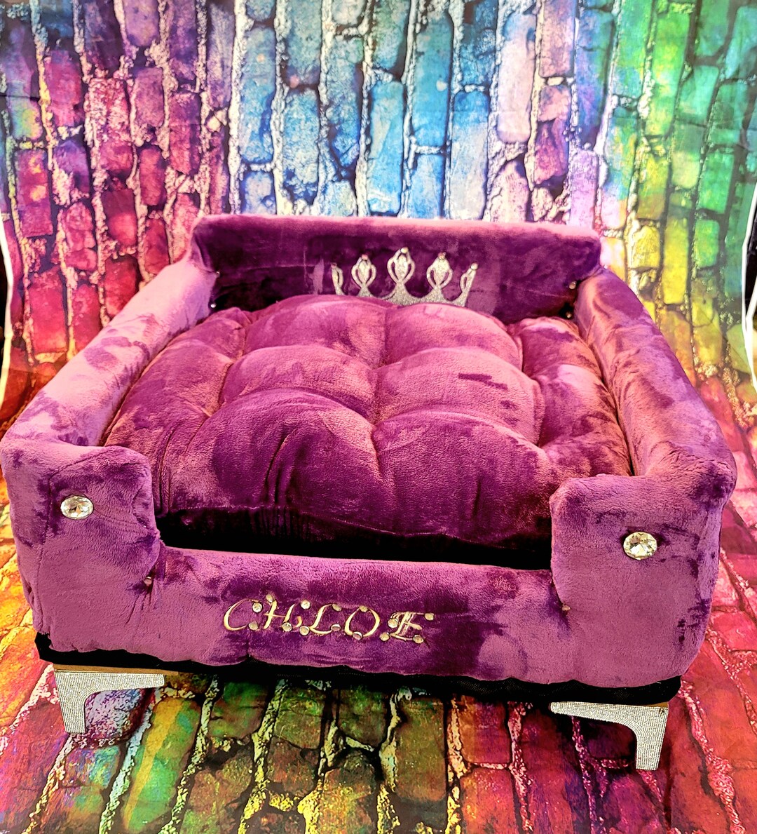 Personalize Embroidered Pet Bed, Personalize Dog Bed, Luxury Pet Bed