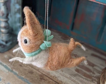 Needle felt ginger Dutch rabbit