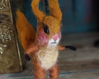 Needle felt red squirrel