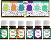 Essential Oils 6 Pack Pure Therapeutic-Grade Essential Oil Gift Set 10 mL Eucalyptus, Lavender, Orange, Lemongrass, Peppermint, Tea Tree
