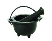 Black Cast Iron 4.5 quot Mortar and Pestle Grinding Herbs Spices Resins and Wood Smudging Small Cauldron Altar Decoration FREE SHIPPING