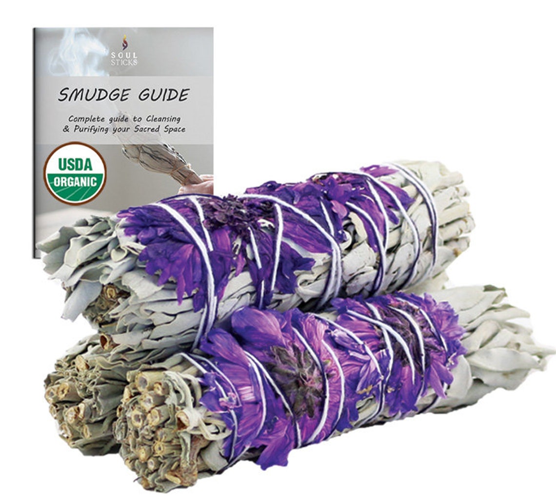 Floral White Sage Smudge Sticks USDA Organic 3 Pack with Etsy