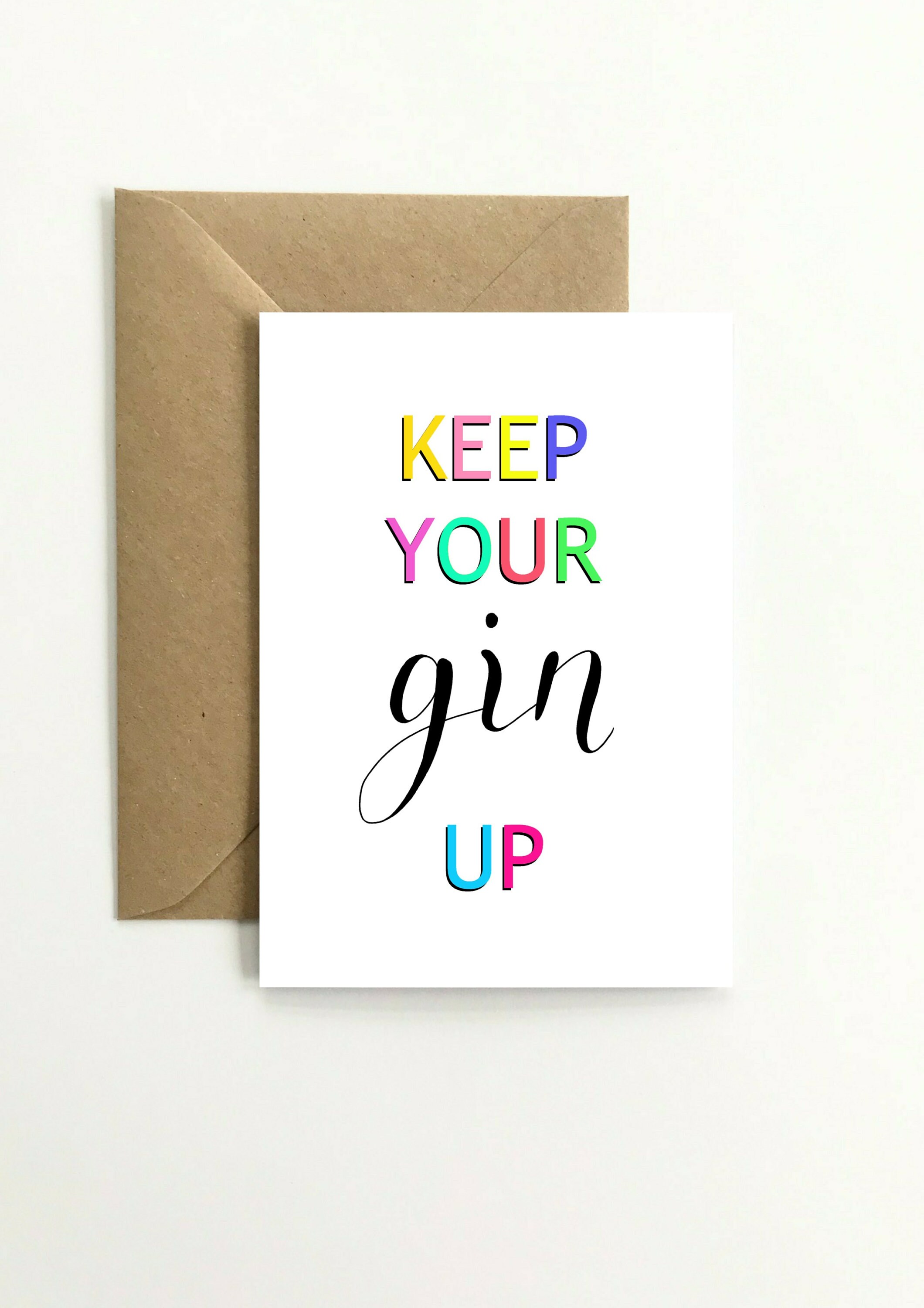Gin Themed keep Your Gin Up Greetings Card Get Etsy