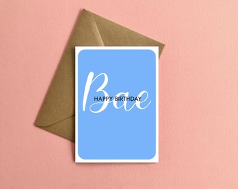 Personalised bae colourful greetings card  |  Different occasions Birthday, Anniversary, Valentines  |  Recycled card and Kraft envelope