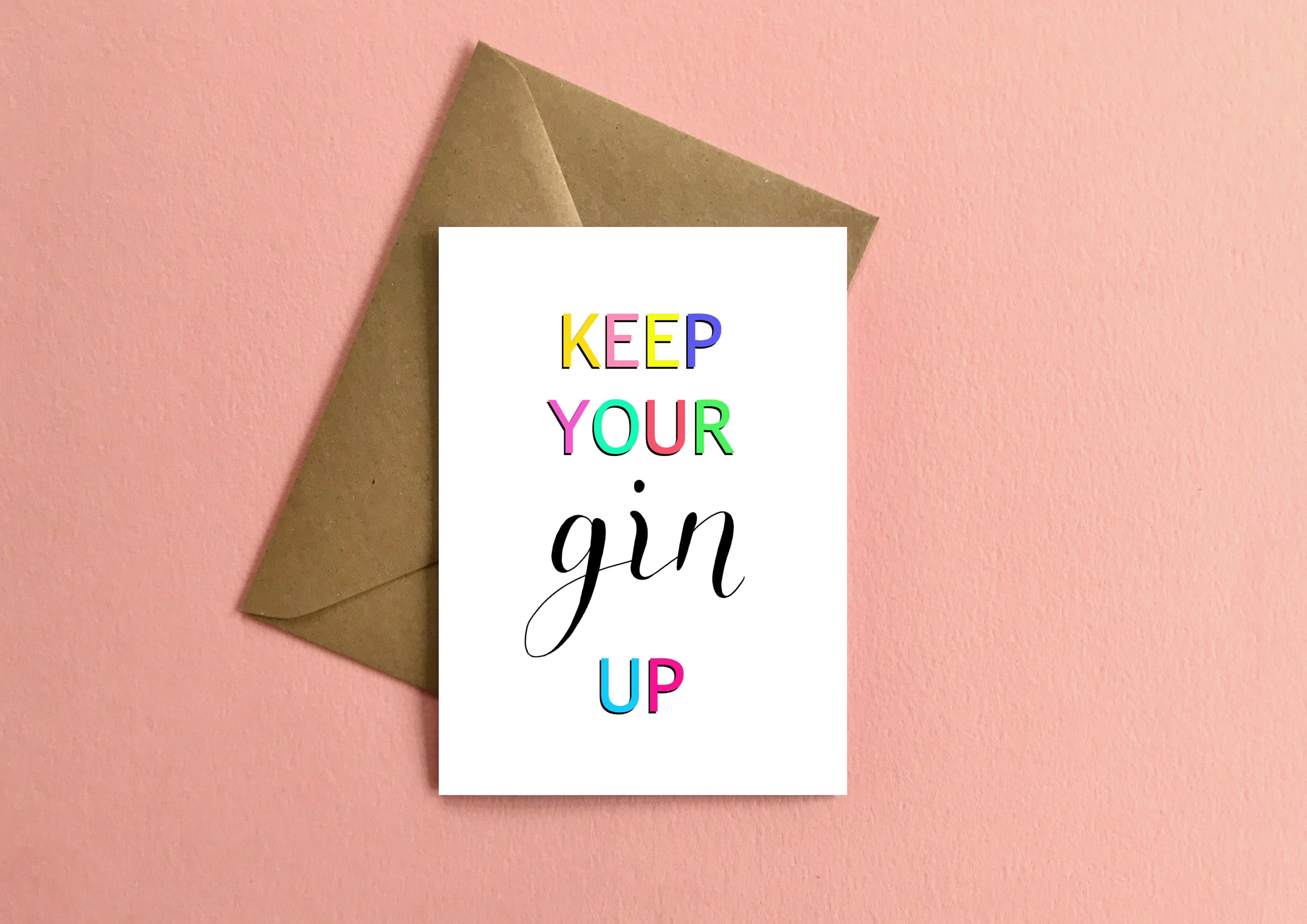 Gin Themed keep Your Gin Up Greetings Card Get Etsy