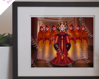 We are Brave, Glossy Print, Star Wars, Queen Amidala, Handmaidens, Phantom Menace, Fan Art, Prequels, Decor, Padme, Naboo, Art, Clone Wars