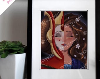 Padme Amidala: Beginning & End, Glossy Print, Fan Art, Star Wars, Queen Amidala, Padme, Naboo, Fan Girl, Skywalker, Prequels, Clone Wars
