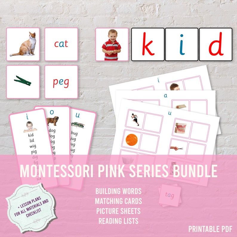 online australia MONTESSORI PINK SERIES Pack Cvc words