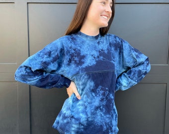 Tie Dye Buft™ Jersey - Navy & Aqua/Mint - 100% Made in the USA - Oversized - 100-percent cotton