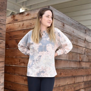 Tie Dye Buft™ Jersey - Gray, White & Pink - 100% Made in the USA - Oversized - 100 Percent Cotton