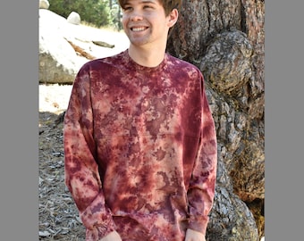 Tie Dye Buft™ Jersey - Dark Reds & Light Grays - 100% Made in the USA - Oversized -  100 Percent Cotton
