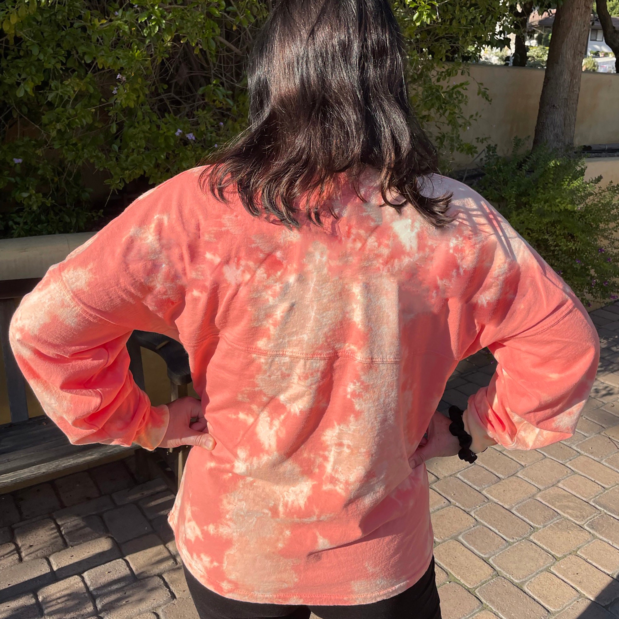 Tie Dye Buft™ Jersey - Coral & White - 100% Made in the USA - Oversized - 100 Percent Cotton