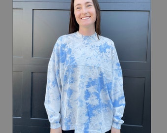 Tie Dye Buft™ Jersey - Sky Blue & White - 100% Made in the USA - Oversized - 100 Percent Cotton