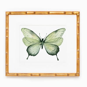 Art Print: Green Butterfly | Watercolor Butterfly Print | Cute Butterfly Art | Moth Butterfly Painting | Nursery Art | Kids Bedroom Art