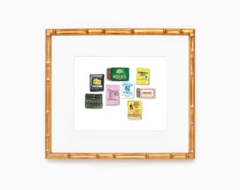 NC Matchbook Watercolor Painting: North Carolina Art Print (8x10)