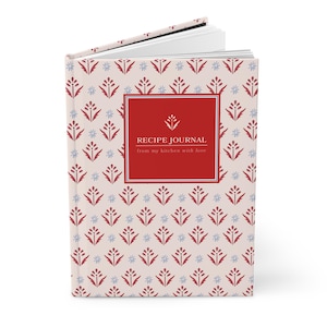 Girly and Feminine Recipe Journal | Lined Hardcover for Home Cooks, Foodies & Feminine Kitchens | Foodie Gifts | Home Cook
