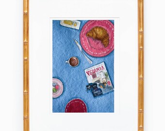 Croissant Art Print: Veranda Magazine, French Kitchen Decor (5x7)