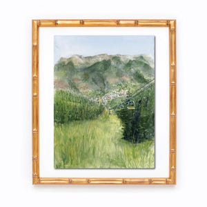Telluride Ski Resort Art Print, Travel Art, Colorado Travel Art, Ski Print, Mountain Home Decor, Cute Travel Art