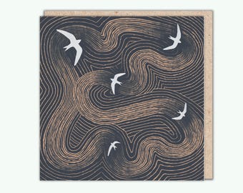 Artist's Greeting Card, 'Swifts' by Tjitske Kamphuis, PaperBird. NEW!