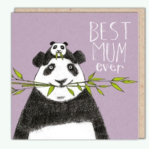 Panda Moederdag wenskaart, 'Beste moeder ooit!' van PaperBird