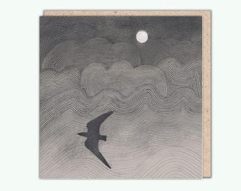 Artist's Greeting Card, 'Shadowbird' by Tjitske Kamphuis, PaperBird. NEW!