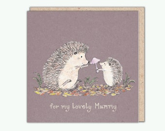 Hedgehog Mother's Day Greeting Card, 'Forest Treasure' by PaperBird