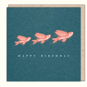 Carte de voeux d'anniversaire poisson volant par Ian Cunliffe, PaperBird