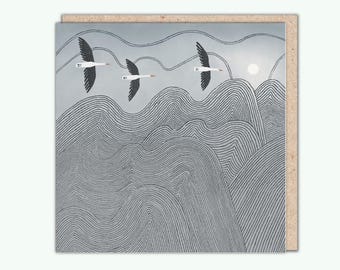 Artist's Greeting Card, 'Geese' by Tjitske Kamphuis, PaperBird. NEW!