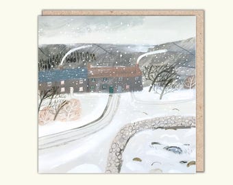 Artist's Greeting Card, 'Snow Hills' by Janine Burrows, PaperBird.