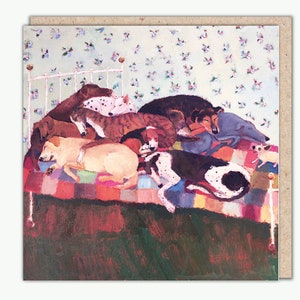 Cartão comemorativo "Dez na cama" por Vanessa Cooper