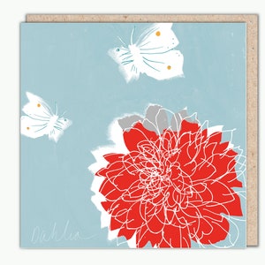 Dahlia-wenskaart door Helen Minns