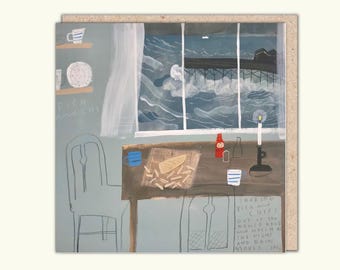 Artist's Greeting Card, 'Fish and Chips' by Janine Burrows, PaperBird.