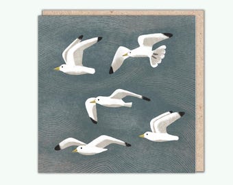 Artist's Greeting Card, 'Seagulls' by Tjitske Kamphuis, PaperBird. NEW!