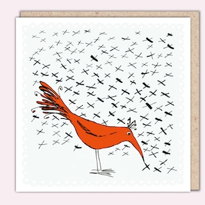 Biglietto d'auguri per uccelli InkyBeak, 'Lots Of Love' di PaperBird