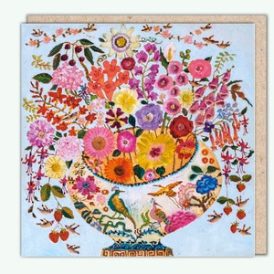 Cartão de felicitações PaperBird, 'Tickled Pink' por Vanessa Cooper