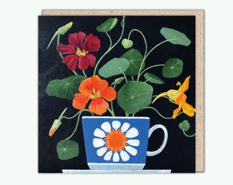 Artist's Greeting Card, 'Orange Nasturtium' by Rosalinda Kightley, PaperBird. NEW!