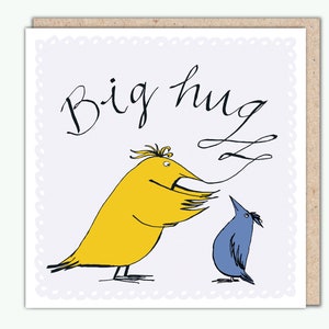 Bird Greeting Card, 'Big Hug' by PaperBird